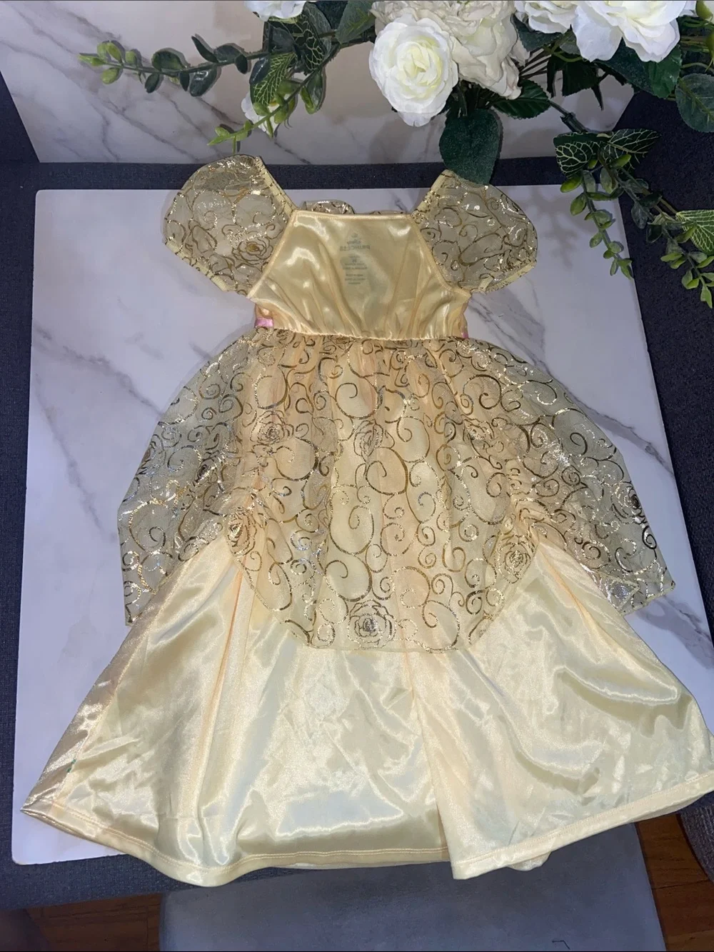 Disney Princess Belle Beauty And The Beast Girls' Gold Princess Dress size 3T